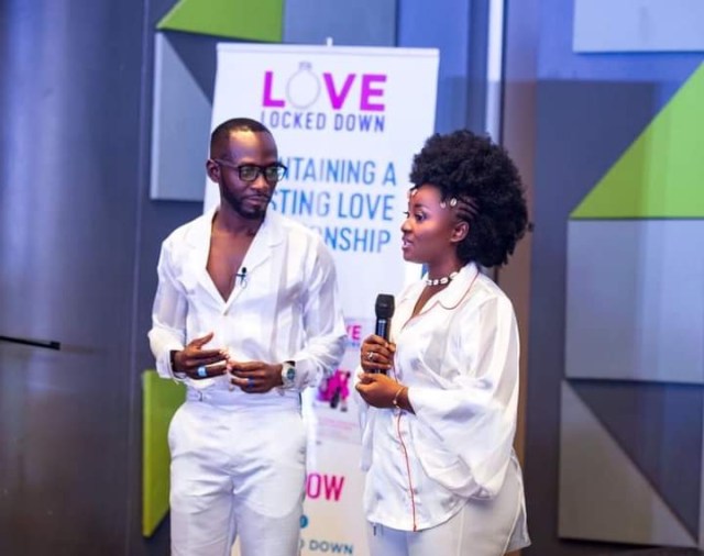 Love locked down, Okyeame Kwame and wife Annica Nsiah-Apau at the launch
